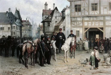 Le général Blücher (1742-1819) avec les cosaques à Bautzen, 1885